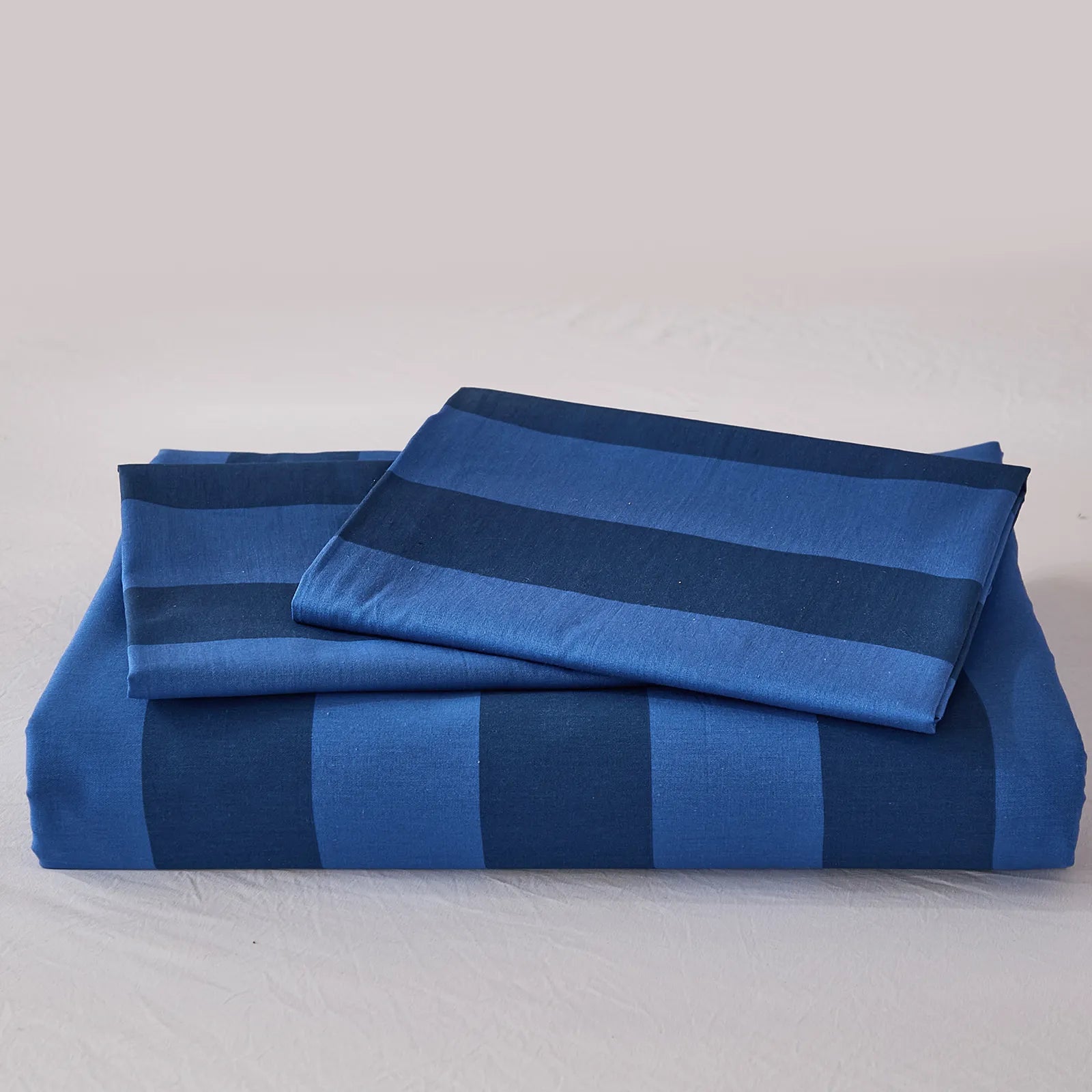 100% cotton blue stripe comforter sets