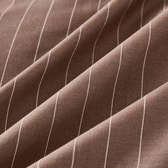100% cotton brown pinstripe comforter sets