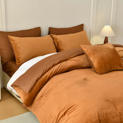 100% cotton caramel velvet comforter sets