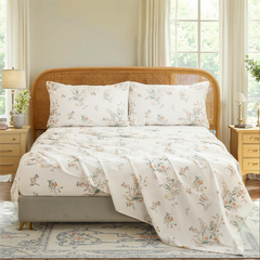 4 pieces elegent floral bed sheet set