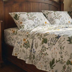 Sage Green Floral Cotton Sheet Set