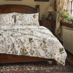 Sage Green Floral Cotton Sheet Set