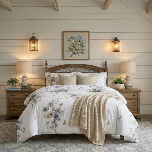 close-up of artisan gardenia garden floral cotton fabric texture detail