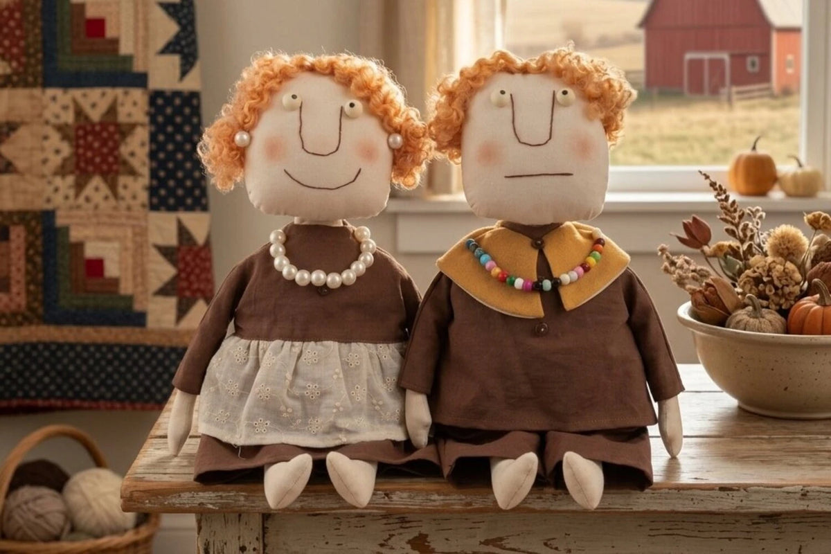 autumn rustic fabric dolls pumpkin decor