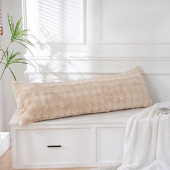 beige rabbit velvet long pillowcase king size