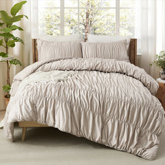 beige rope embroidered bedding set