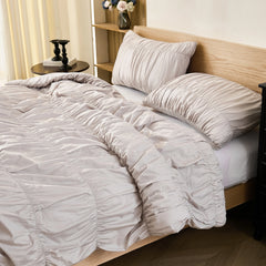 beige rope embroidered comforter sets