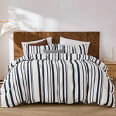 black and white stripe bedding set queen size