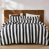 black and white stripes comforter sets