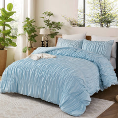 blue cotton embroidered comforter set king