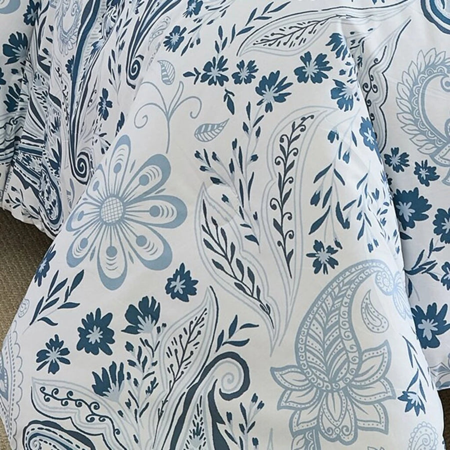 blue paisley quilt set bohemian style bedroom decor