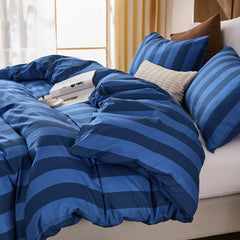 blue stripe bedding set queen size