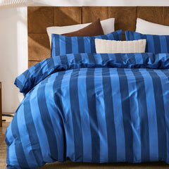 blue stripe comforter set king size