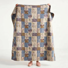 botanical patchwork quilted cotton blanket bedroom