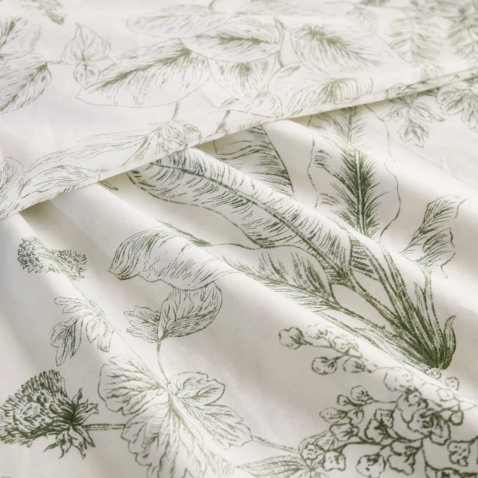 Botanical Sketch Cotton Pillowcases fabric texture detail