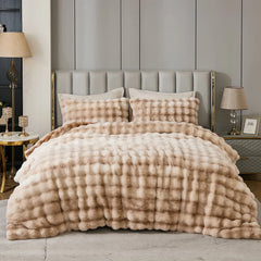 brown gradient rabbit velvet comforter set queen