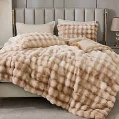 brown gradient rabbit velvet comforter sets