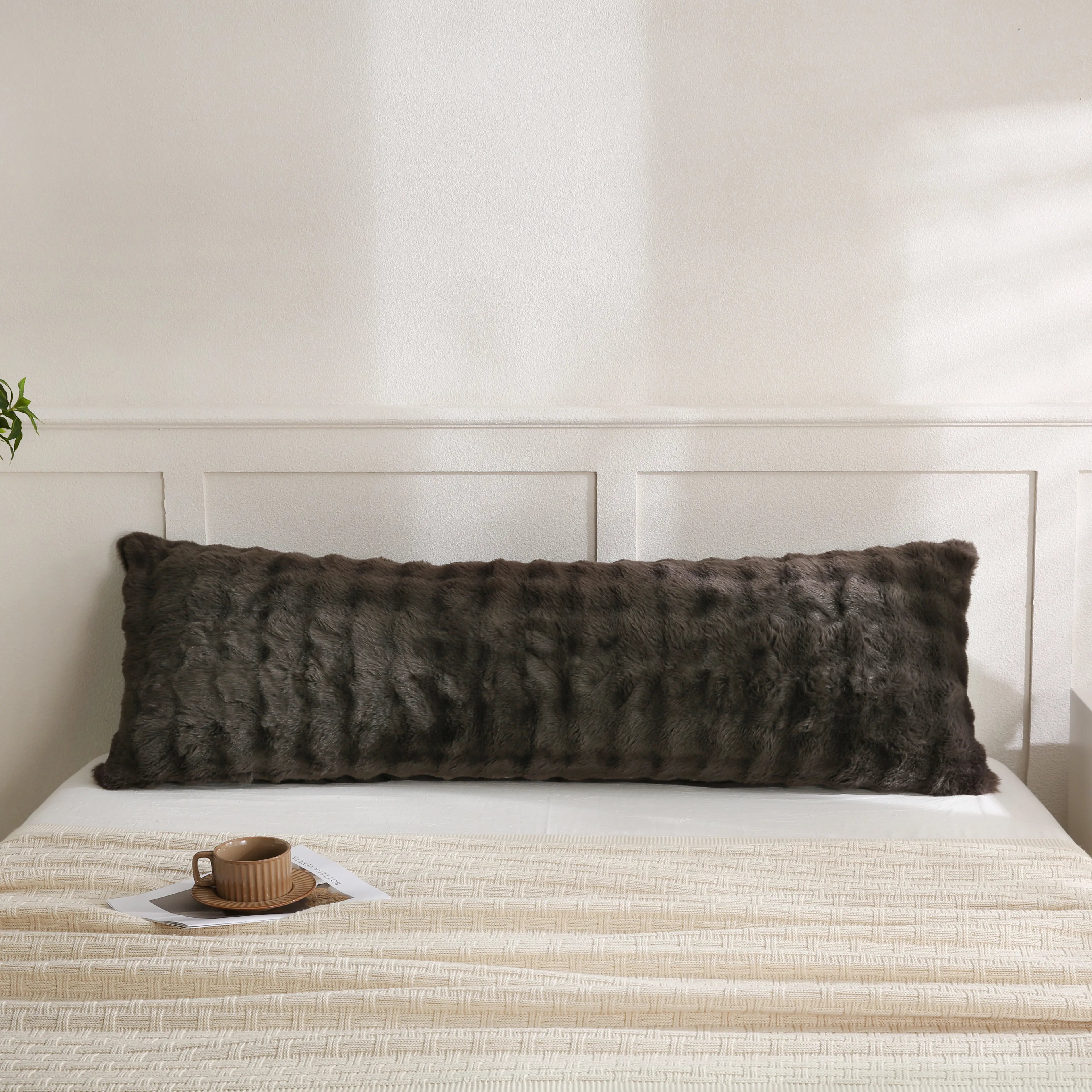 brown rabbit velvet long pillowcase king