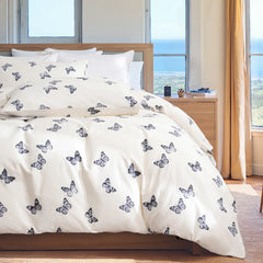 The butterfly duvet cover set neatly folded for display
