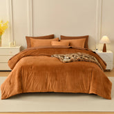 caramel velvet bedding set queen size