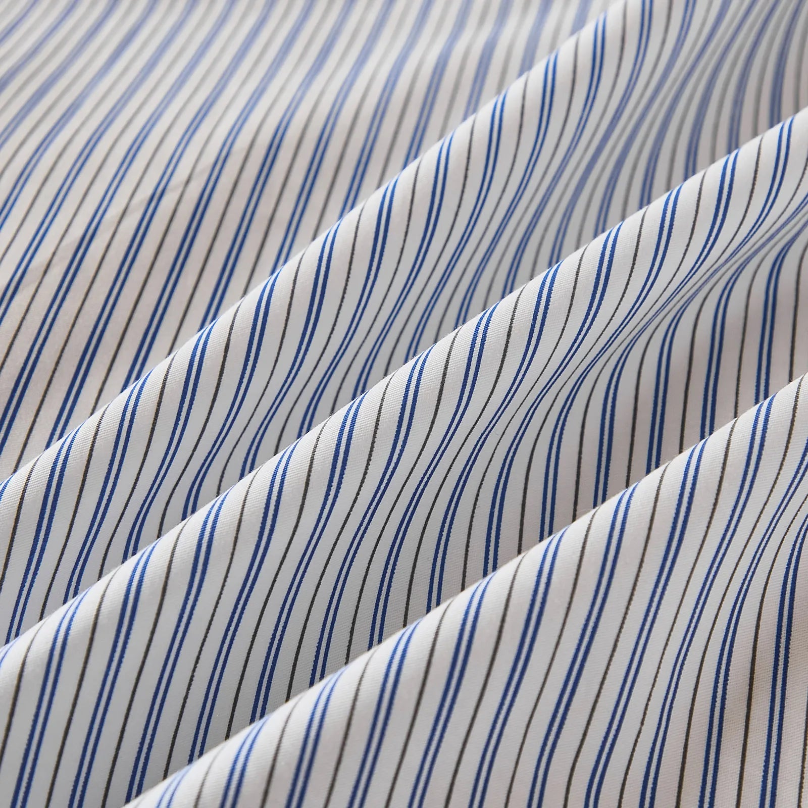 cotton grey and blue pinstripe comforter sets