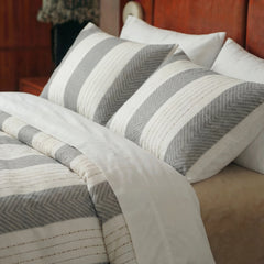 soft striped pillowcase texture close up