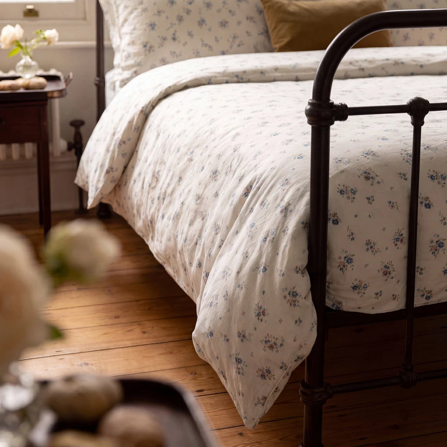 country breeze ditsy floral duvet cover fabric detail close up