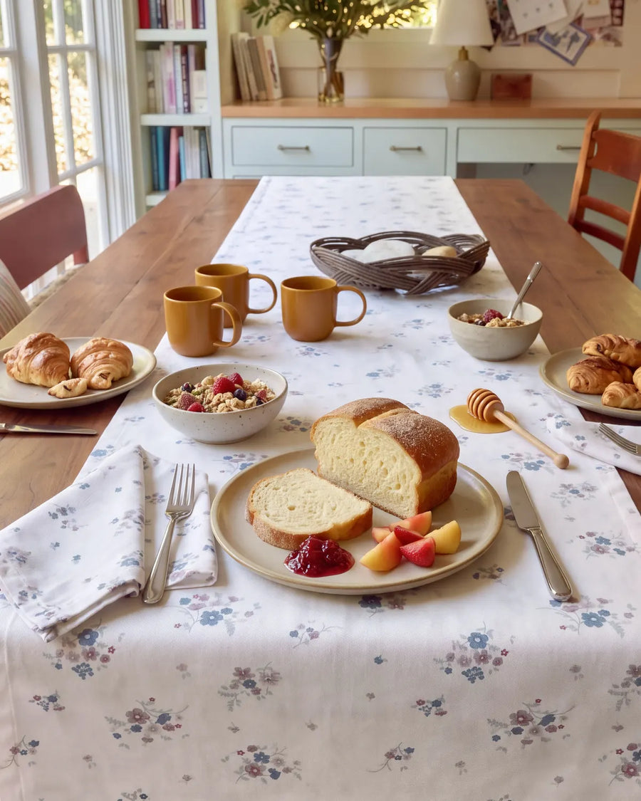 country breeze ditsy table runner breakfast table setting