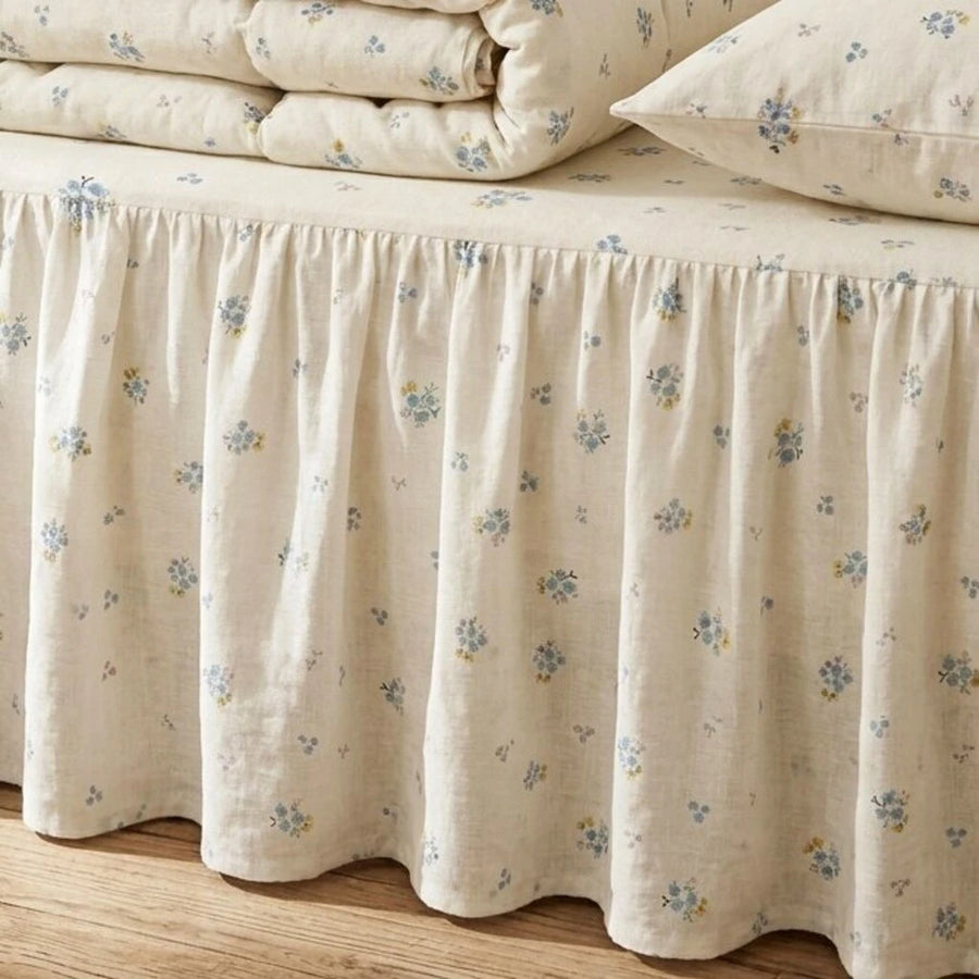 dainty wildflower meadow bed skirt gathered pleating detail