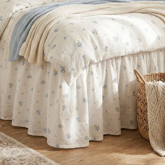 dainty wildflower meadow bed skirt ruffled linen layering