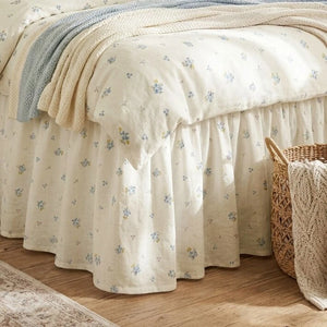 dainty wildflower meadow bed skirt ruffled linen layering