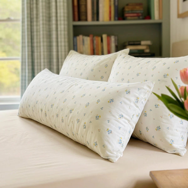 dainty wildflower meadow pillowcases floral fabric detail