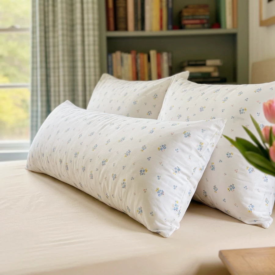 dainty wildflower meadow pillowcases floral fabric detail