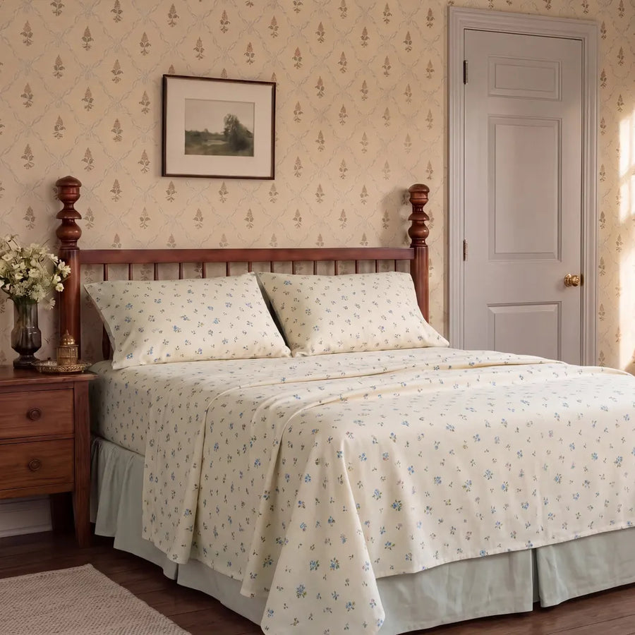 dainty wildflower meadow sheets mint green bed skirt
