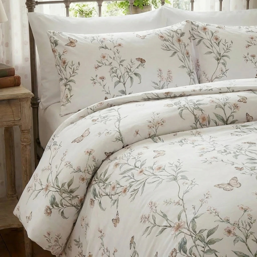 elegant butterfly meadow floral pillow shams luxury cotton shams