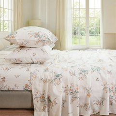 elegent floral cotton bed sheet set