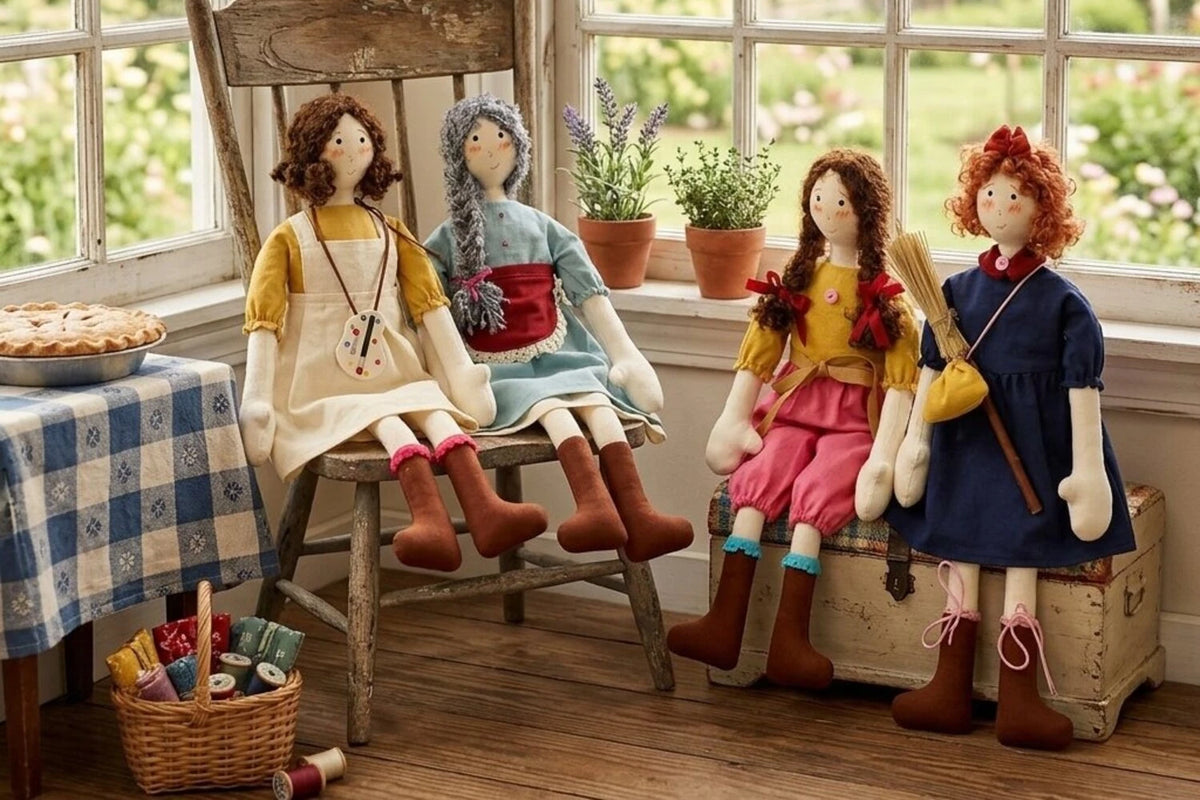 family tradition sewing dolls farmhouse kitchen
