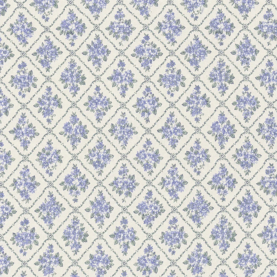 fernwood muslin blanket collection lilac trellis cream purple floral swatch