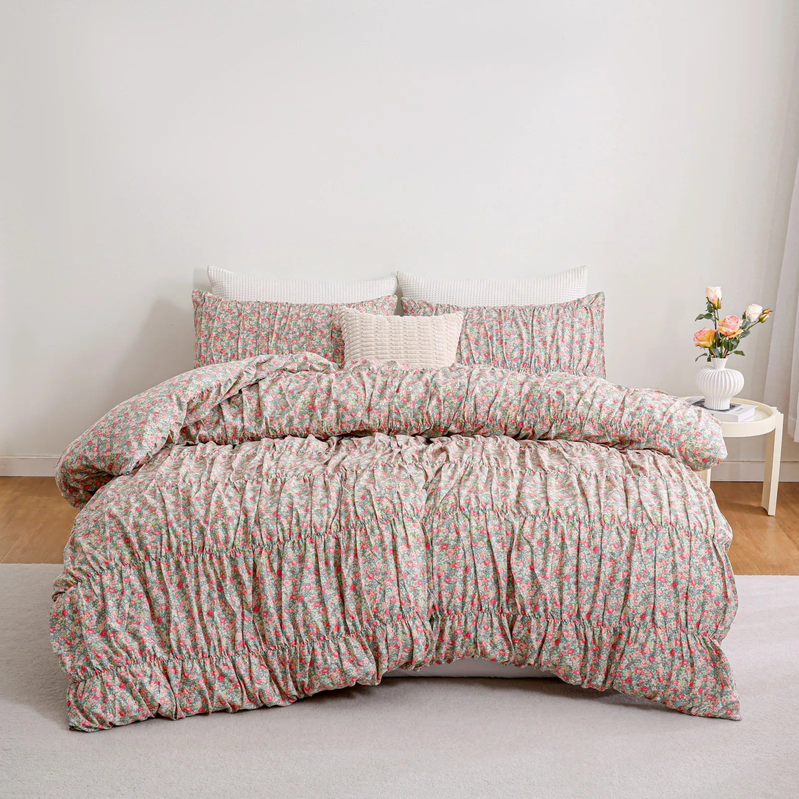 Floral cotton duvet set overview