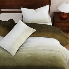 gradient green milk velvet bedding sets