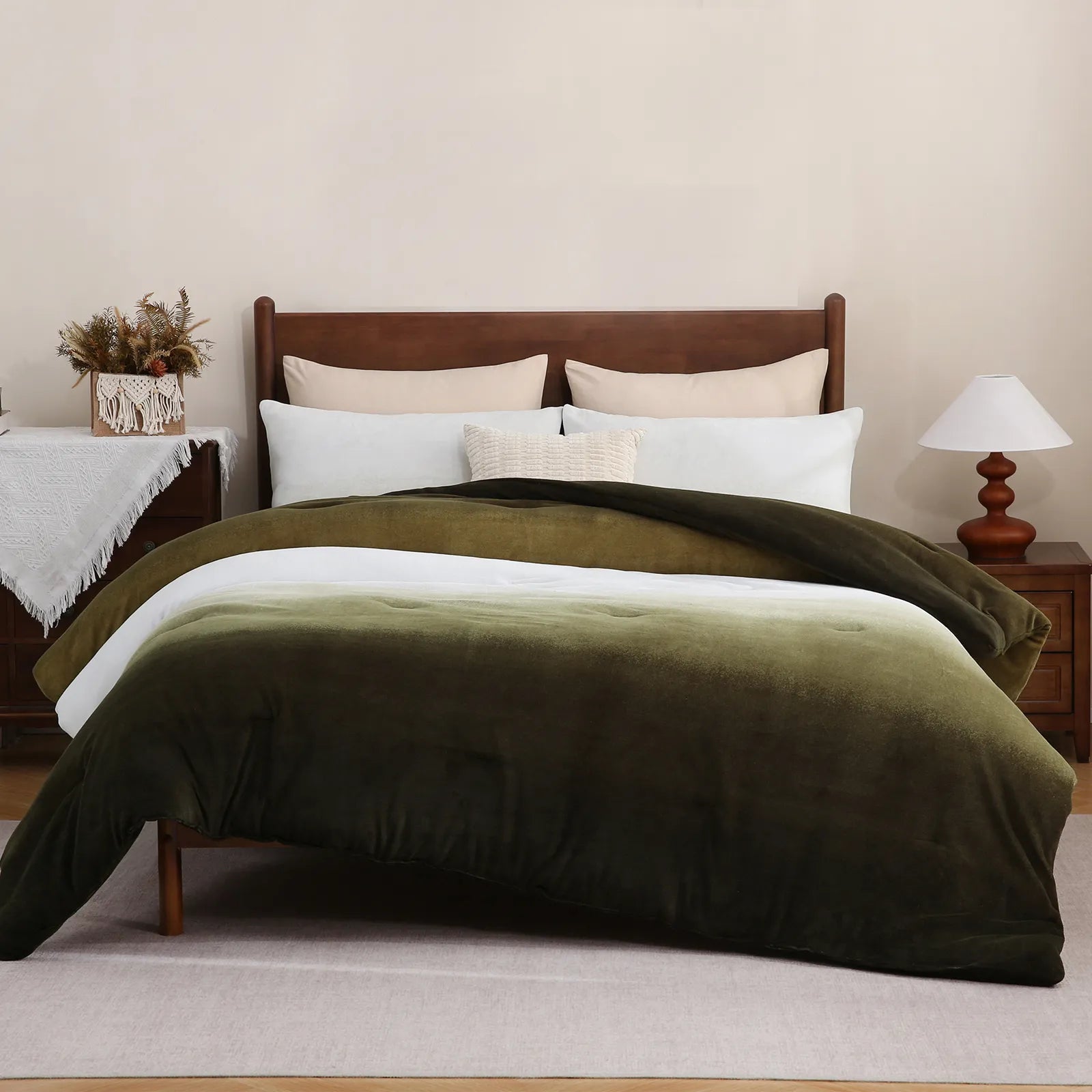 gradient grey milk velvet comforter set