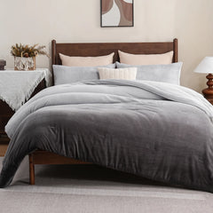 gradient grey milk velvet comforter set