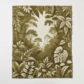 A full view of the green forest landscape blanket