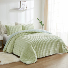 green rabbit velve bedding sets