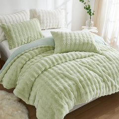 green rabbit velvet comforter set king