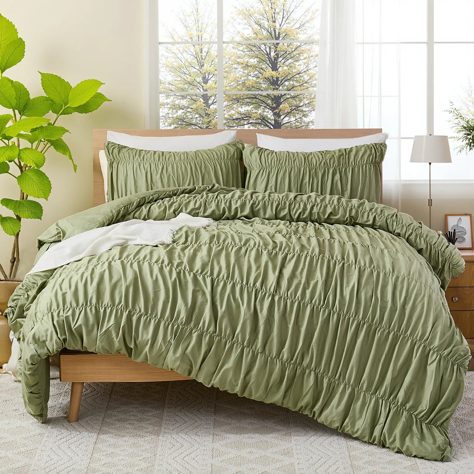 green rope embroidered bedding sets