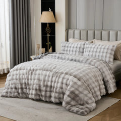 grey gradient rabbit velvet comforter set king