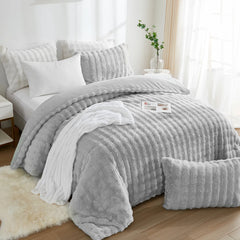 grey rabbit velvet comforter set queen