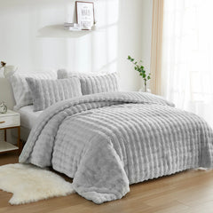 grey rabbit velvet comforter sets