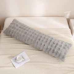 grey rabbit velvet long pillowcase